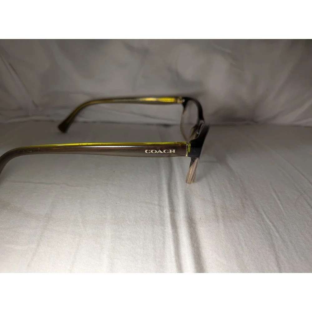 Coach Women's Eyeglasses HC6089 5400 Brown Green Clear Cat Eye 51-16-135